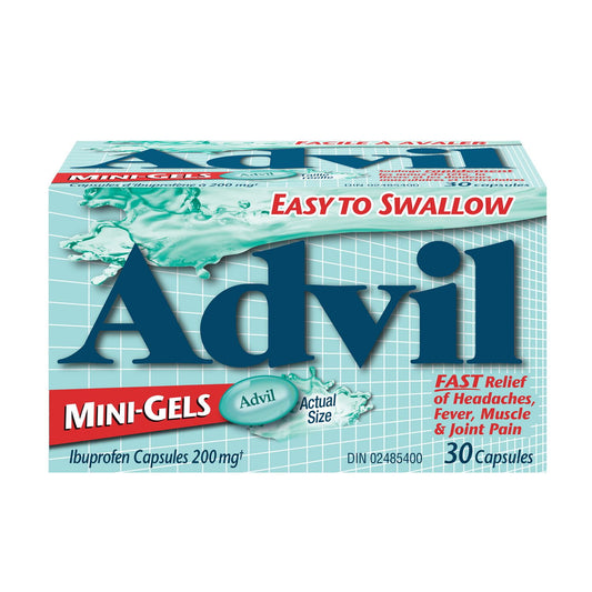 Advil Regular Strength Mini-Gels Ibuprofen Capsules 200 mg, 30 Count