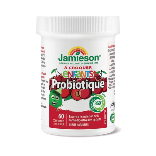 Jamieson Kids Chewable Probiotic 5 Billion CFU, Wild Cherry, 60 Chewable Tablets