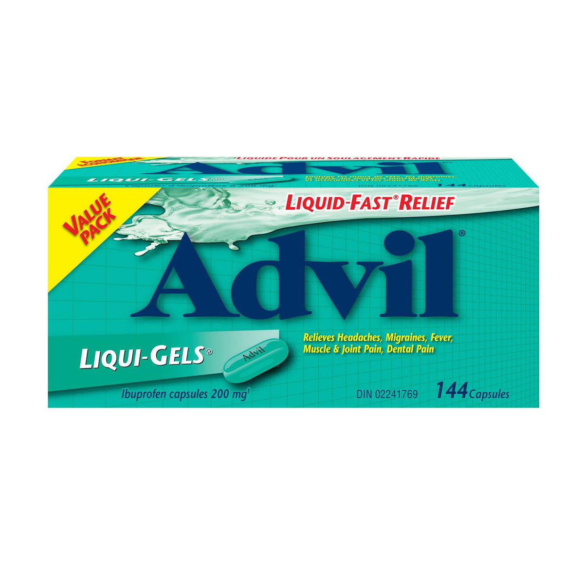 Advil Liqui-Gels Ibuprofen 200 mg Capsules, 144 Count