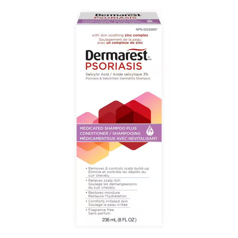 Dermarest Psoriasis Medicated Shampoo Plus Conditioner, 236 mL