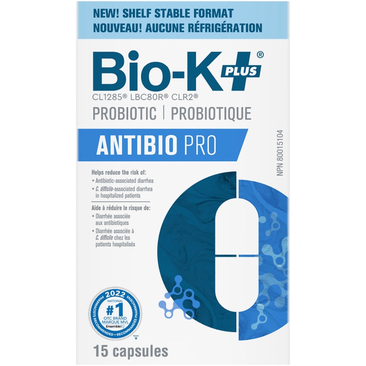 Bio-K+ Antibio Pro 50B Probiotic Capsules, 15 Capsules