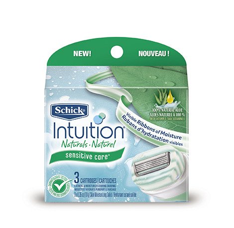 Schick Intuition Naturals Sensitive Care Razor Refills, 3 Count