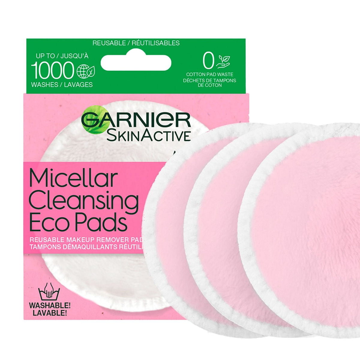 Garnier SkinActive Micellar Cleansing Reusable Eco Pads, 3 Count