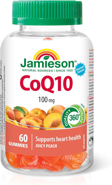 Jamieson CoQ10 Gummies 100 mg, Juicy Peach, 60 Gummies