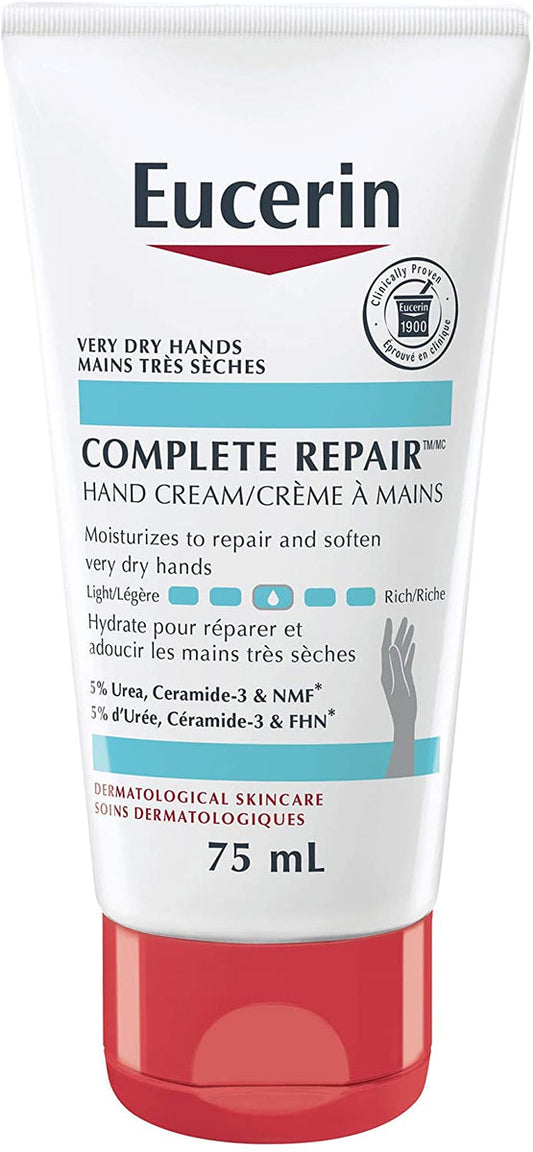 Eucerin Complete Repair Moisturizing Hand Cream for Dry to Very Dry Skin, 75 mL