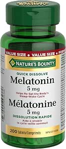 Nature's Bounty Melatonin Quick Dissolve 5 mg Tablets, 200 Count