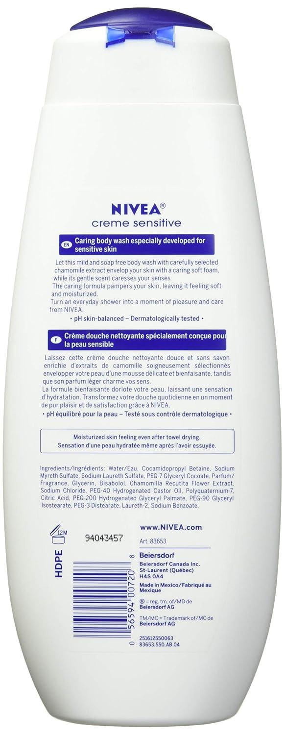 NIVEA Creme Sensitive Body Wash, 500 mL