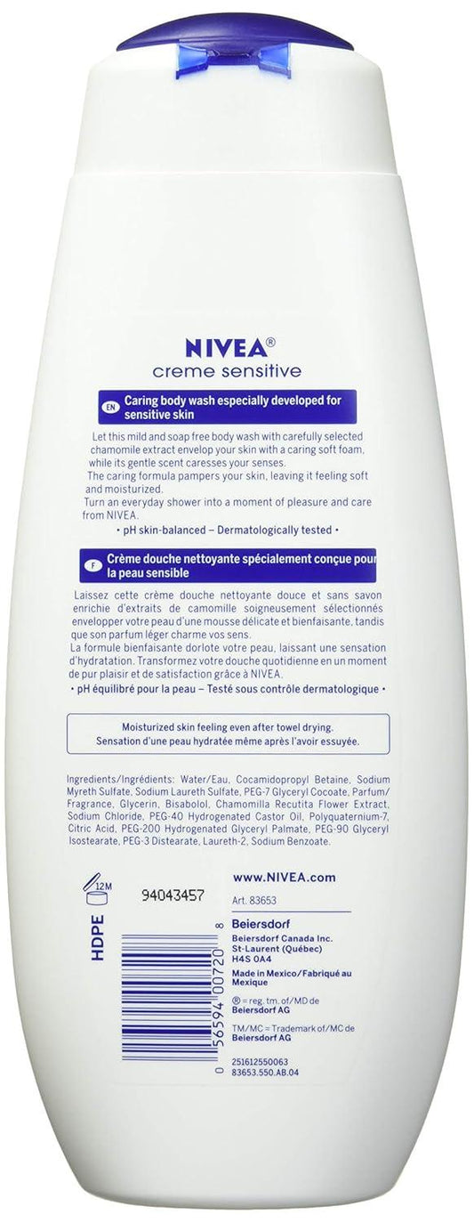 NIVEA Creme Sensitive Body Wash, 500 mL
