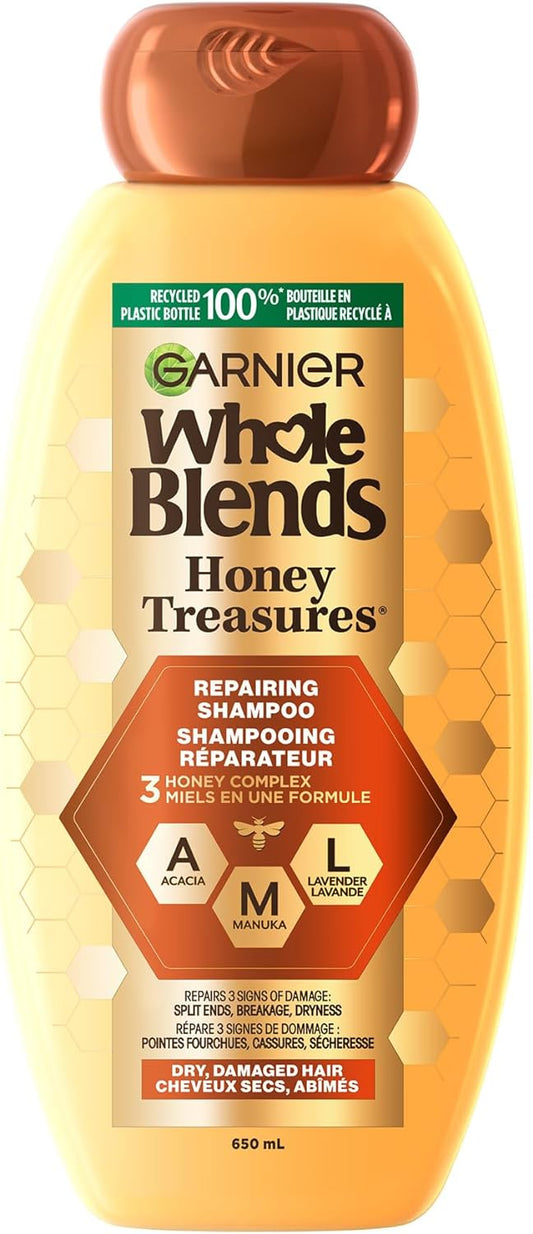 Garnier Whole Blends Honey Treasures Repairing Shampoo, 370 mL