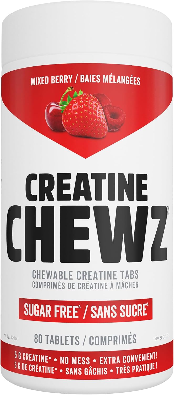 PVL Creatine Chewz Mixed Berry, 80 Chewable Tablets