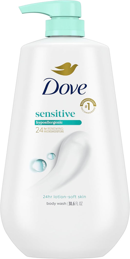 Dove Sensitive Skin Hypoallergenic Body Wash with Pump, 905 mL