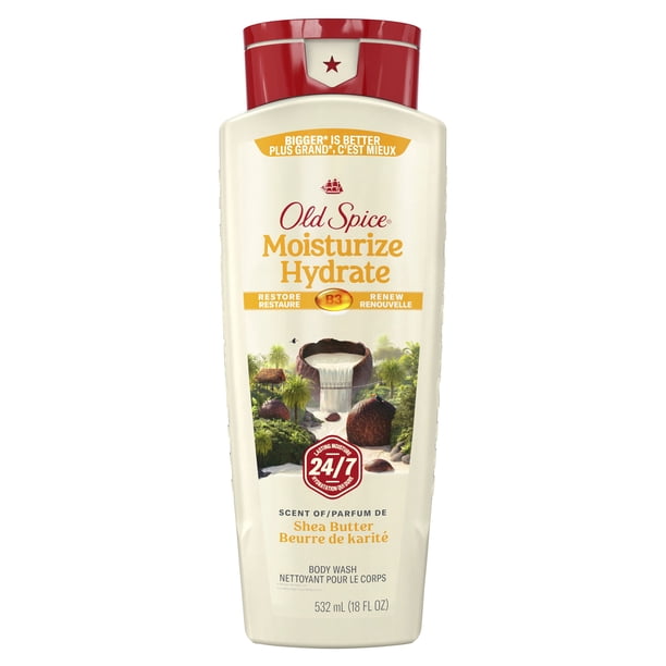 Old Spice Men's Body Wash Moisturize with Shea Butter, 532 mL