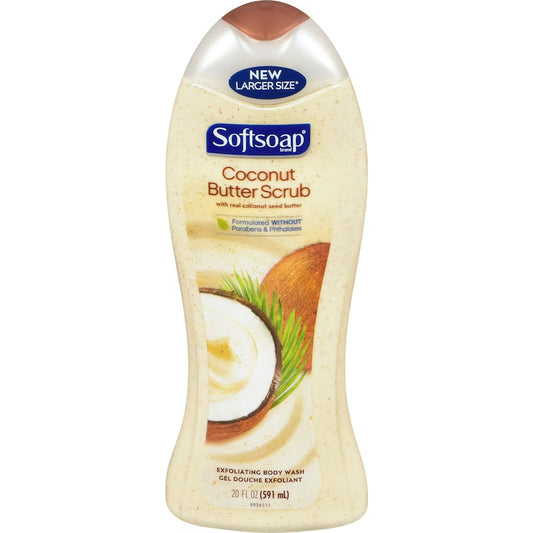 Softsoap Exfoliating Body Wash, Coconut Butter Scrub, 591 mL