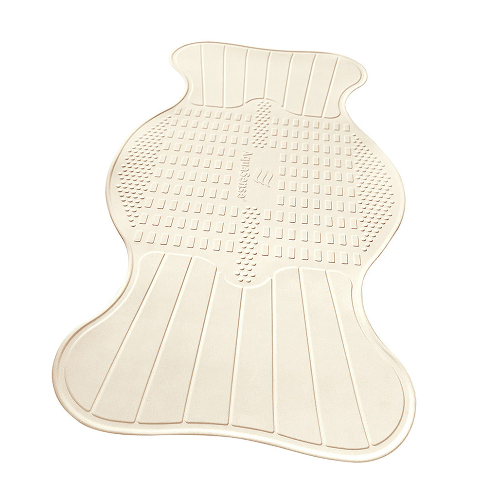 AquaSense Contoured Bath Mat, Regular Size, White, 31.5 x 15.75 in