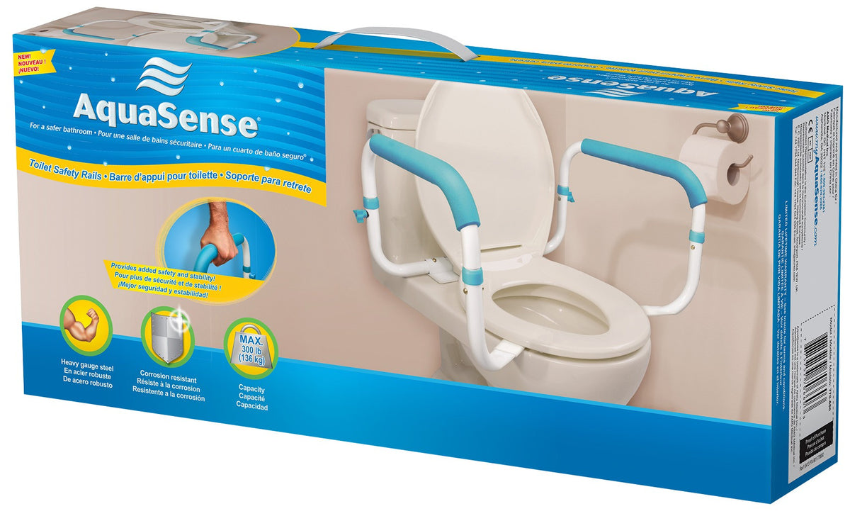 AquaSense Toilet Safety Rails, On-Bowl