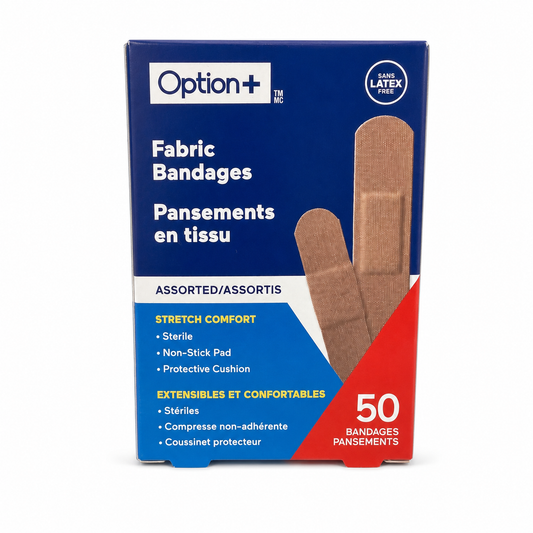 Option+ Fabric Bandages Assorted – 50 Count
