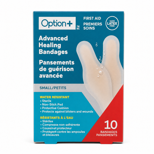 Option+ Advanced Healing Bandages Small – 10 Count