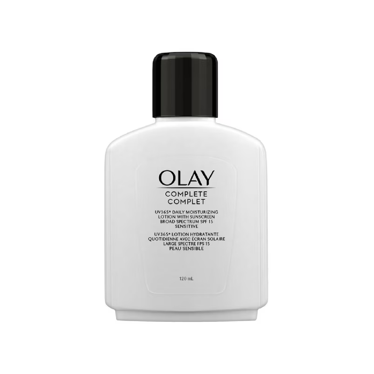 Olay Complete Daily Moisturizing Lotion with Broad Spectrum SPF 15, Fragrance Free for Sensitive Skin, 120 mL