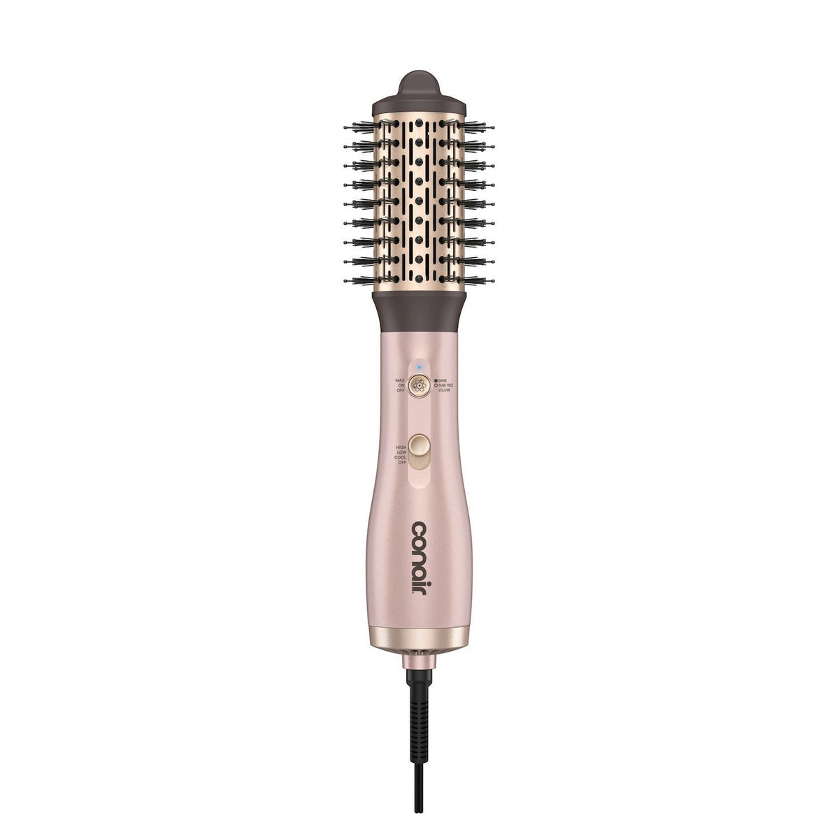 Conair Frizz Free Flex Hot Air Brush, Ceramic Tourmaline Ionic, 2-Inch Barrel, Rose Gold, 1 Pk