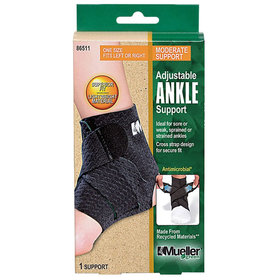 Mueller Green Adjustable Ankle Support, One Size