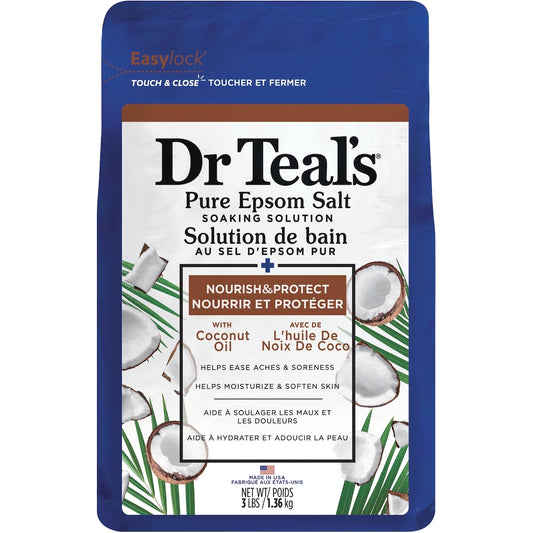 Dr Teal's Pure Epsom Salt Soak Nourish & Protect with Coconut Oil, 1.36 kg