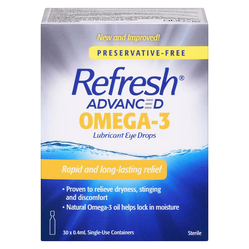 Refresh Advanced Omega-3 Preservative-Free Lubricant Eye Drops, 30 x 0.4 mL