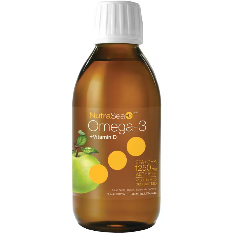 Nature's Way NutraSea+D Omega-3 Liquid, Crisp Apple, 200 mL