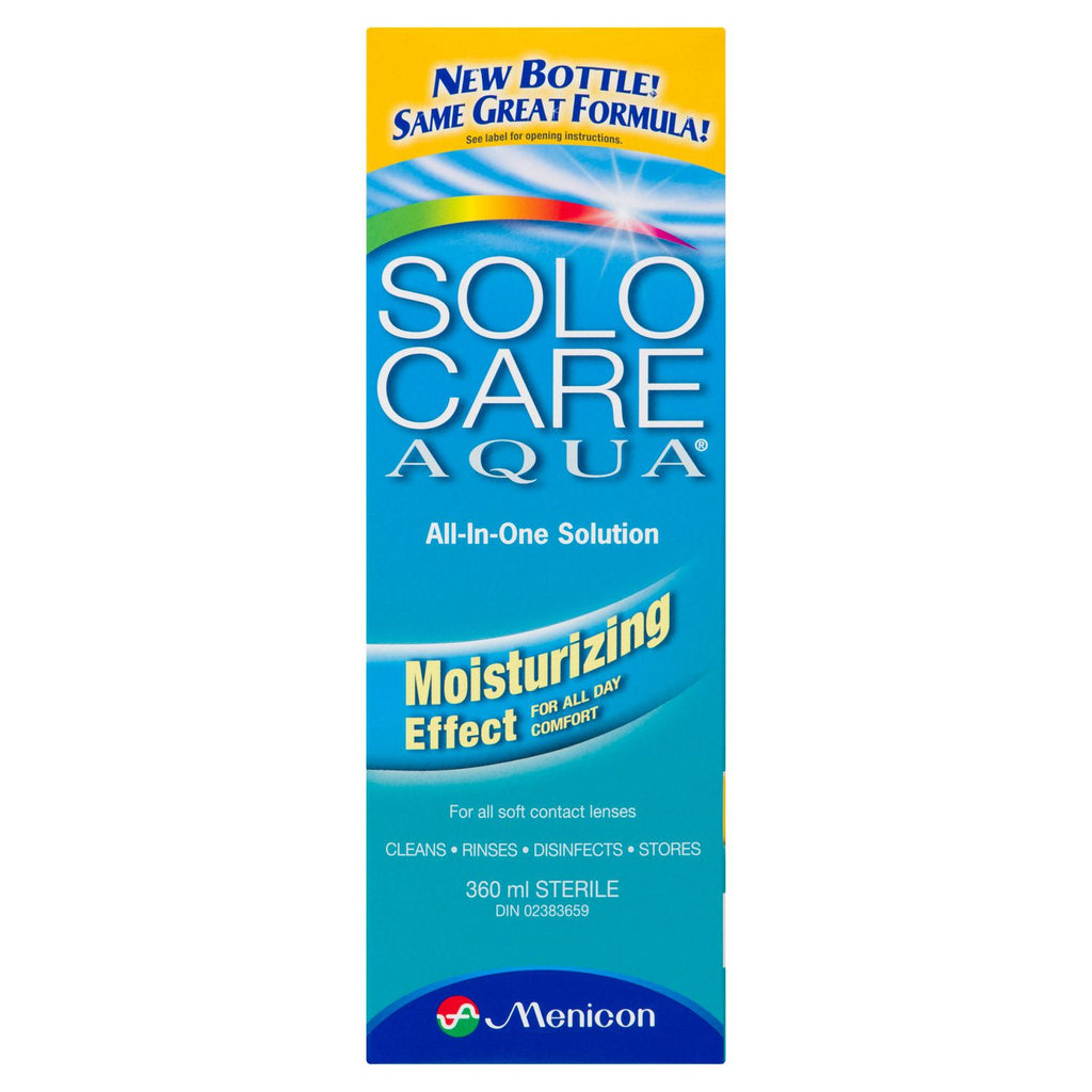 Solo Care Aqua All-in-One Contact Lens Solution, 360 mL