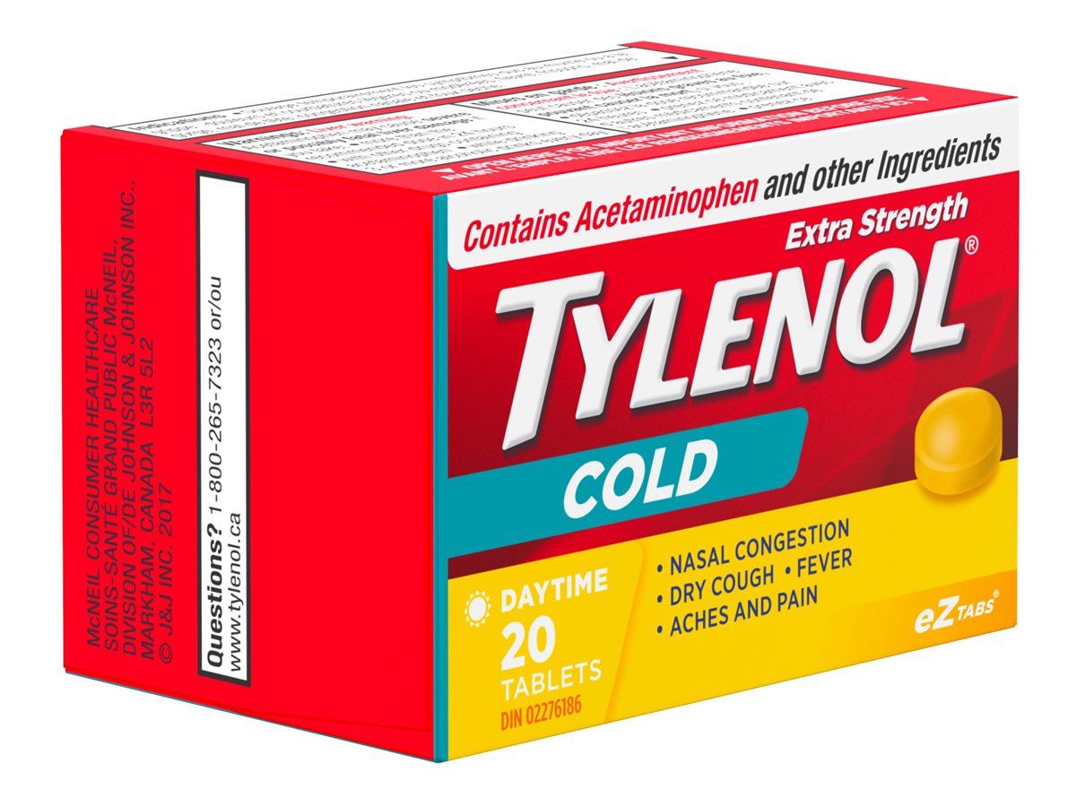 Tylenol Extra Strength Cold Daytime eZ Tabs, 20 Tablets