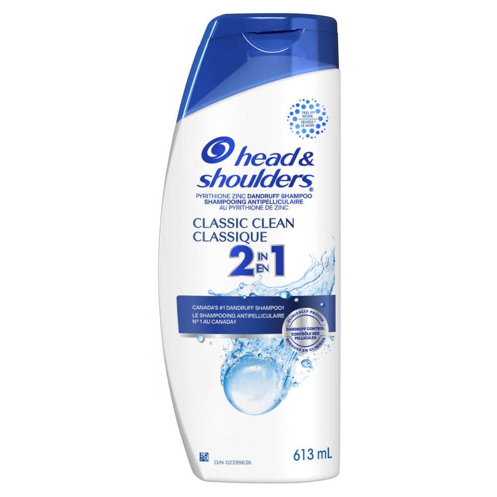 Head & Shoulders Classic Clean 2-in-1 Anti-Dandruff Shampoo + Conditioner, 613 mL