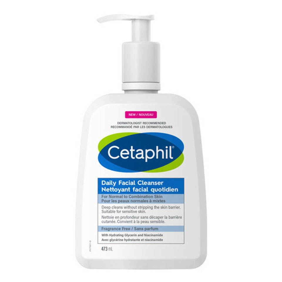 Cetaphil Daily Facial Cleanser, Fragrance Free, 473 mL