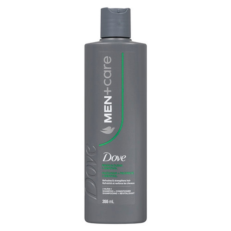 Dove Men+Care Fresh & Clean + Menthol 2-in-1 Shampoo + Conditioner, 355 mL