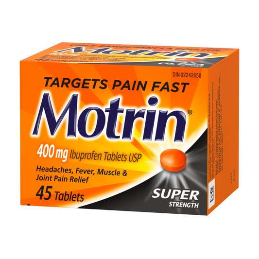 Motrin Super Strength Ibuprofen 400 mg Tablets, 45 Count