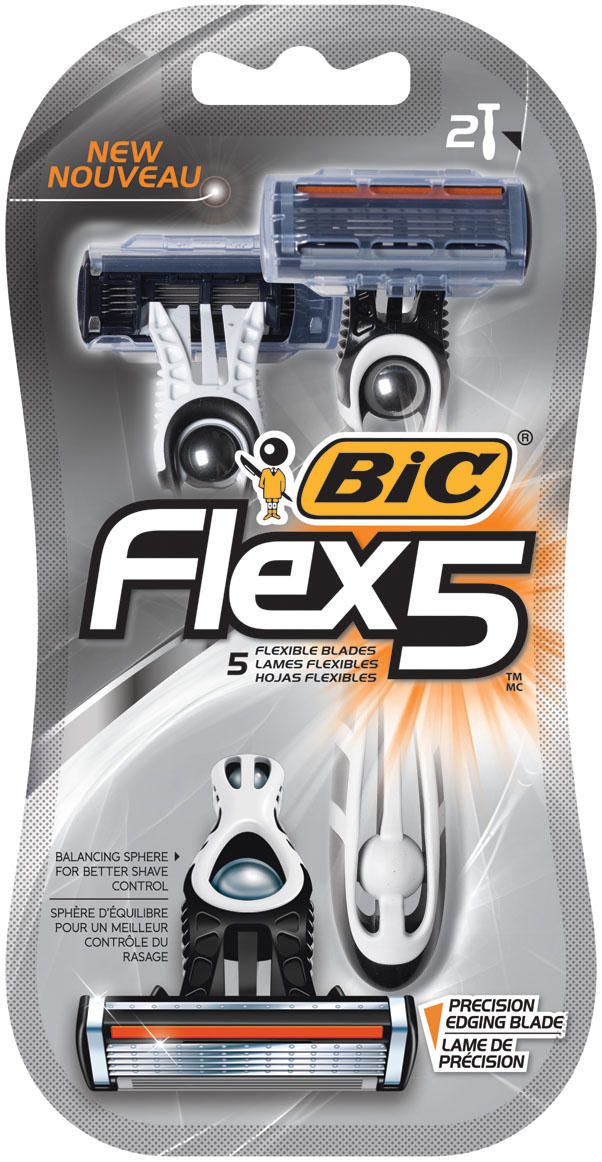 BIC Flex5 Men's Disposable Razors, 2 Count