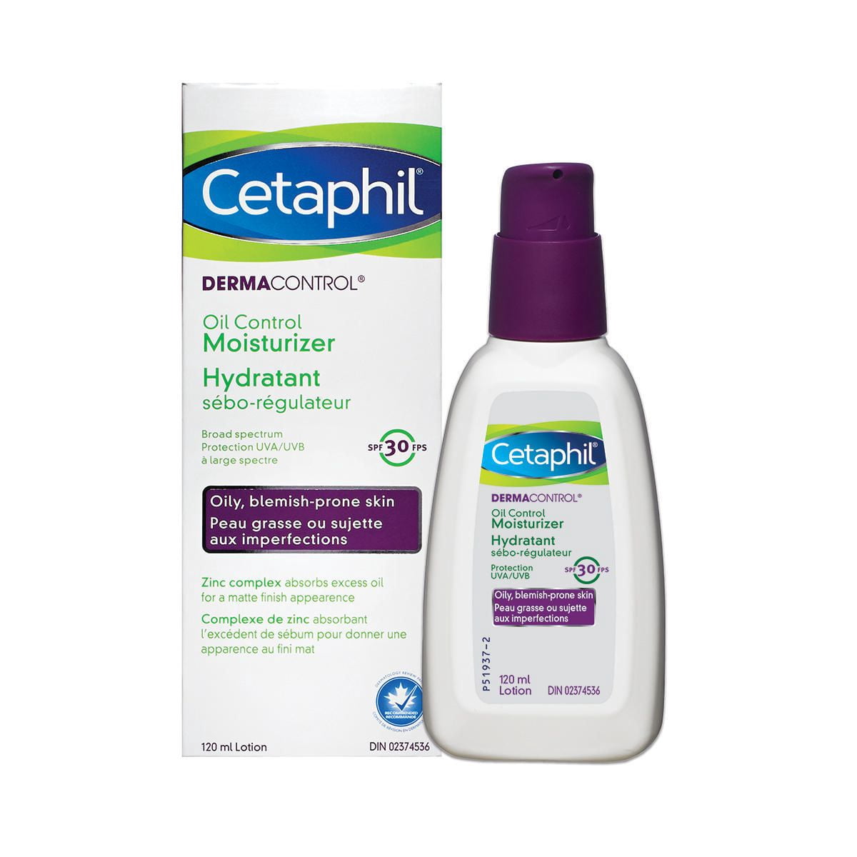 Cetaphil PRO DermaControl Oil Control Moisturizer SPF 30, 120 mL