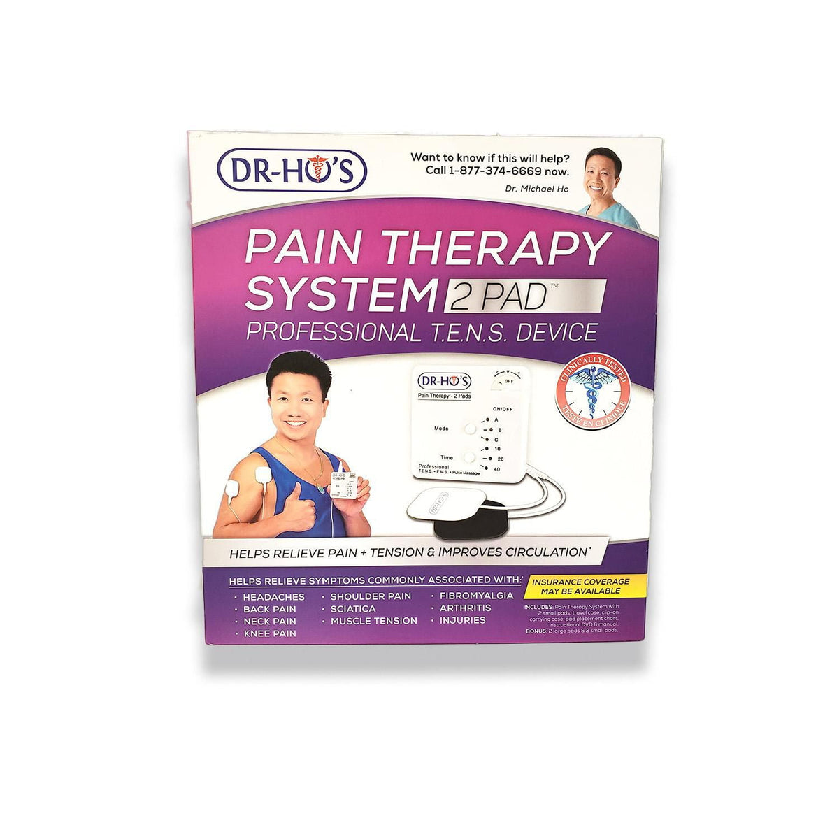 DR-HO'S Pain Therapy System 2-Pad TENS
