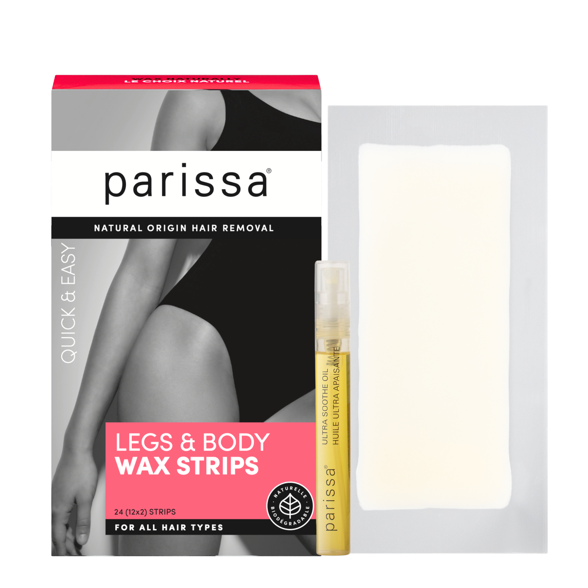Parissa Legs & Body Wax Strips, 24 Count