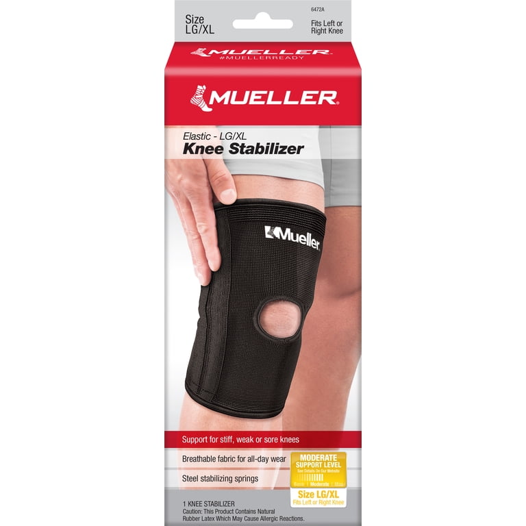 Mueller Elastic Knee Stabilizer, Large/Extra Large, Black
