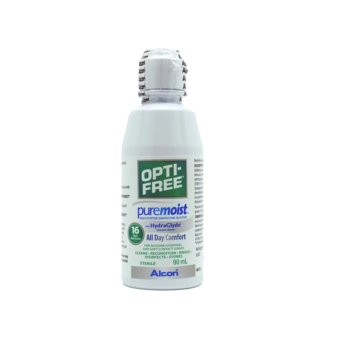OPTI-FREE PureMoist Multi-Purpose Contact Lens Solution, Travel Size, 90 mL