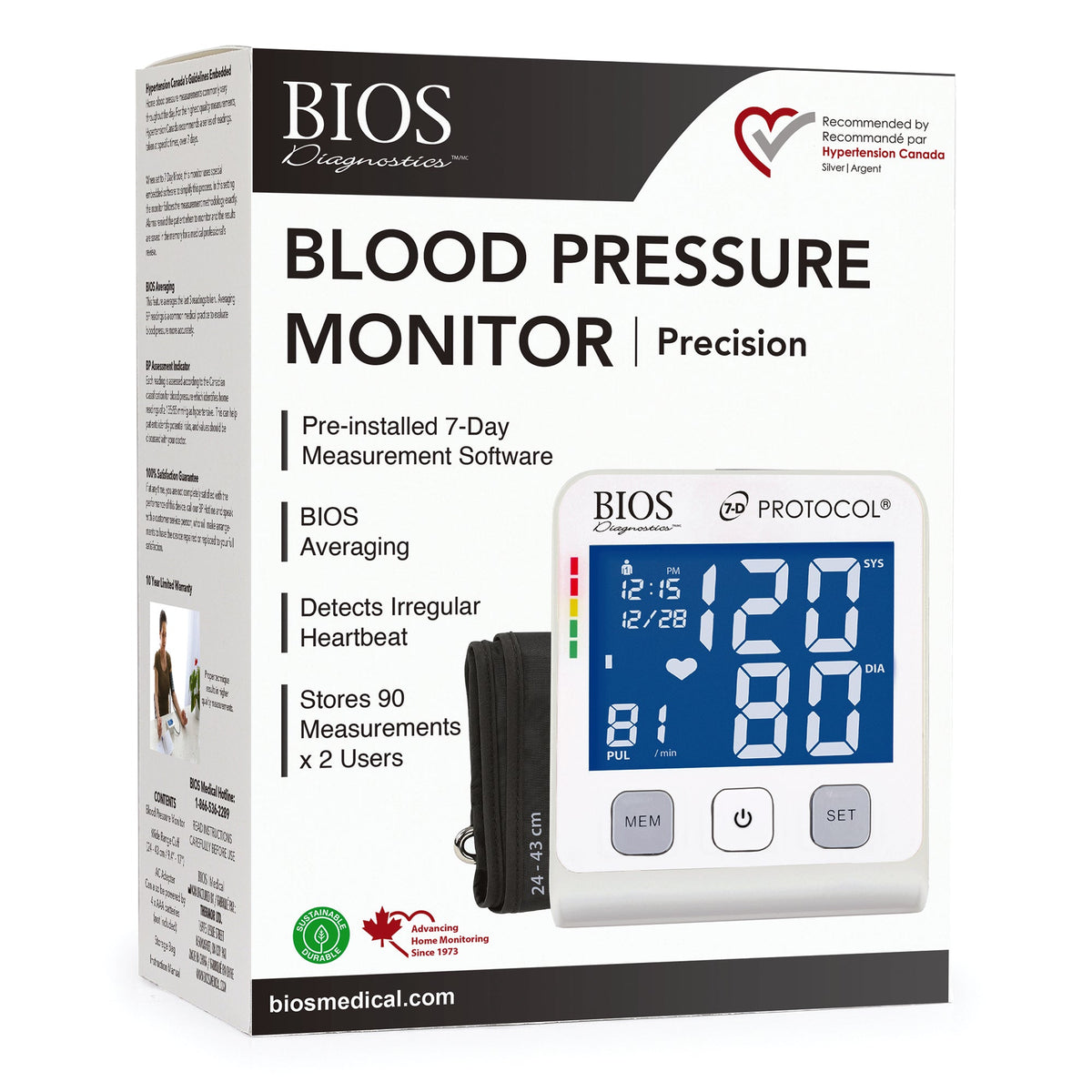 BIOS Diagnostics Precision 8.0 Protocol 7D Blood Pressure Monitor