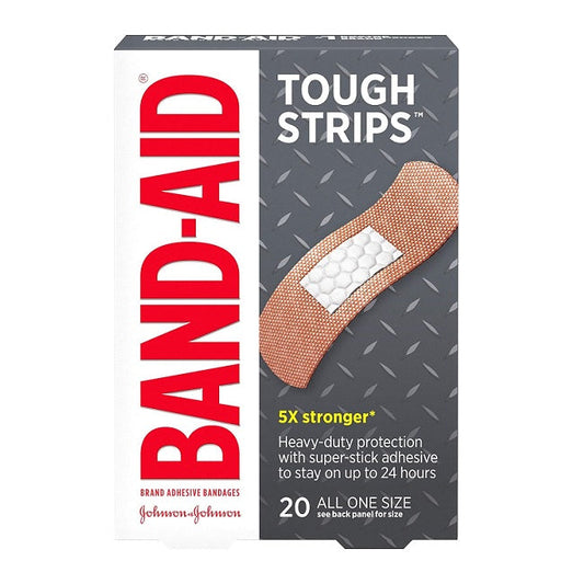 Band-Aid Tough Strips Adhesive Bandages, One Size, 20 Count