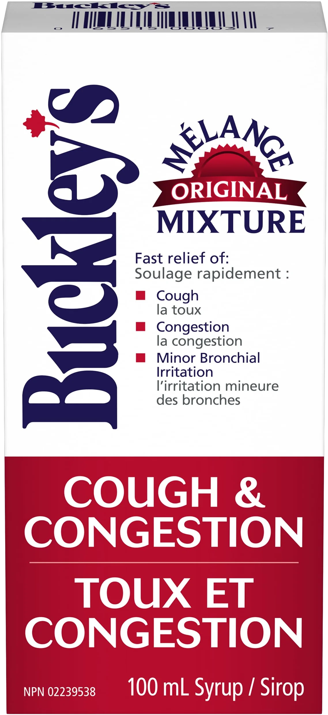 Buckley's Cough & Congestion Original Mixture Syrup Sucrose-Free 100 mL