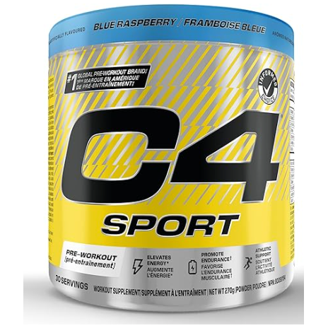 Cellucor C4 Sport Pre-Workout Powder, Blue Raspberry, 30 Servings (270 g)