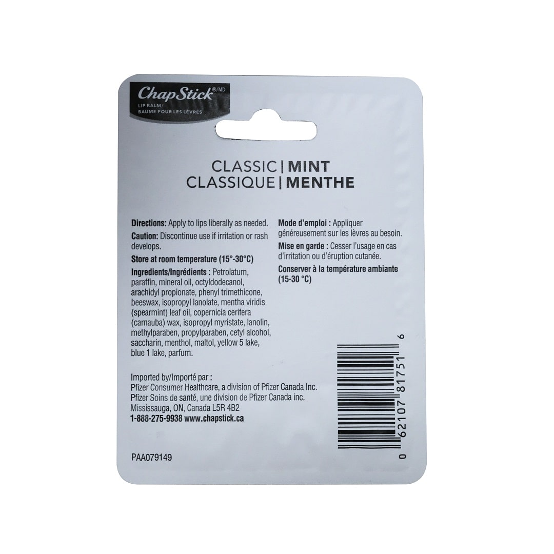 ChapStick Classic Mint Lip Balm, 4 g