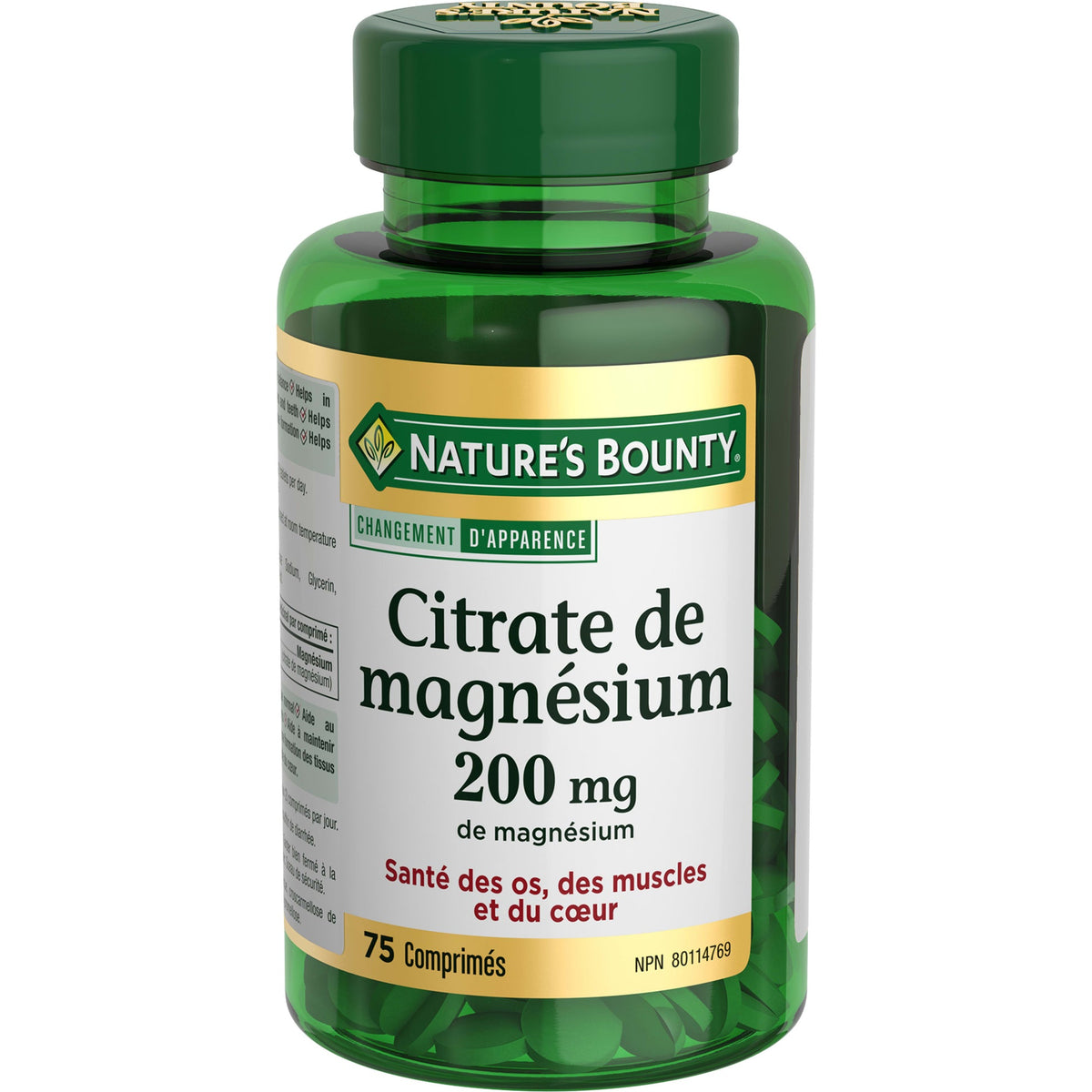Nature's Bounty Magnesium Citrate 200 mg Tablets, 75 Count