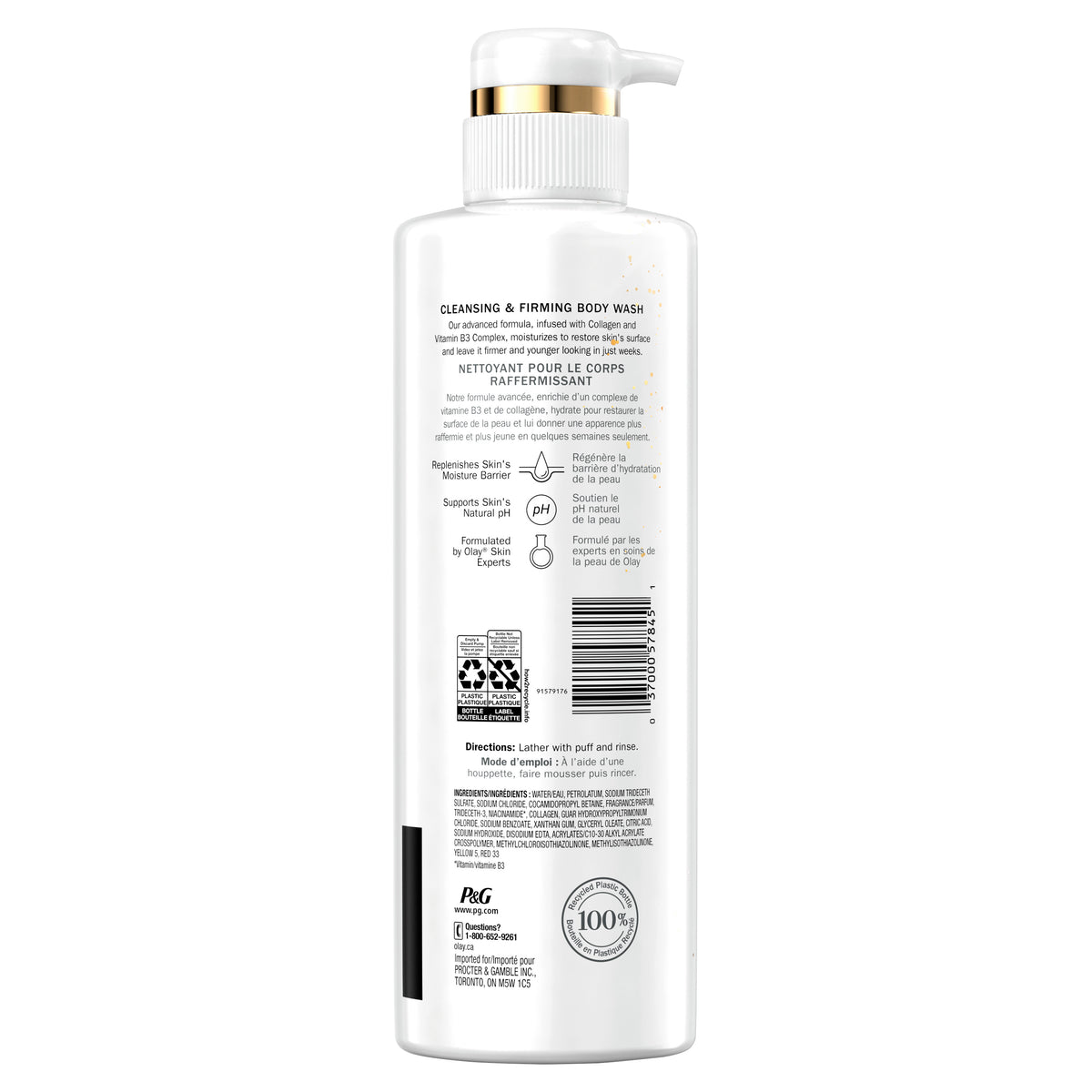 Olay Cleansing & Firming Body Wash with Collagen and Vitamin B3, 591 mL