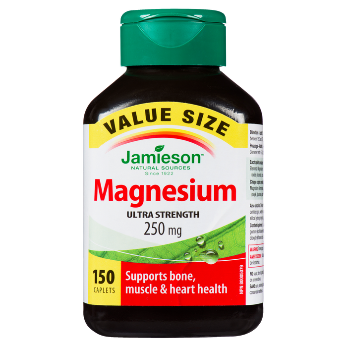 Jamieson Magnesium Ultra Strength 250 mg Value Size, 150 Caplets