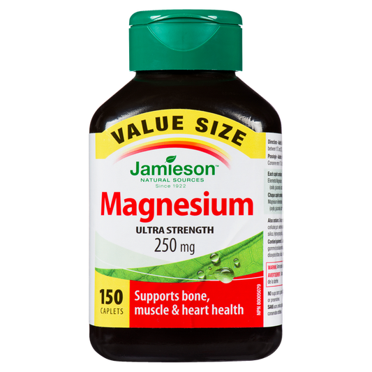 Jamieson Magnesium Ultra Strength 250 mg Value Size, 150 Caplets