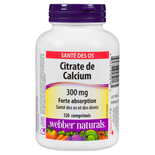 Webber Naturals Calcium Citrate High Absorption 300 mg, 120 Tablets