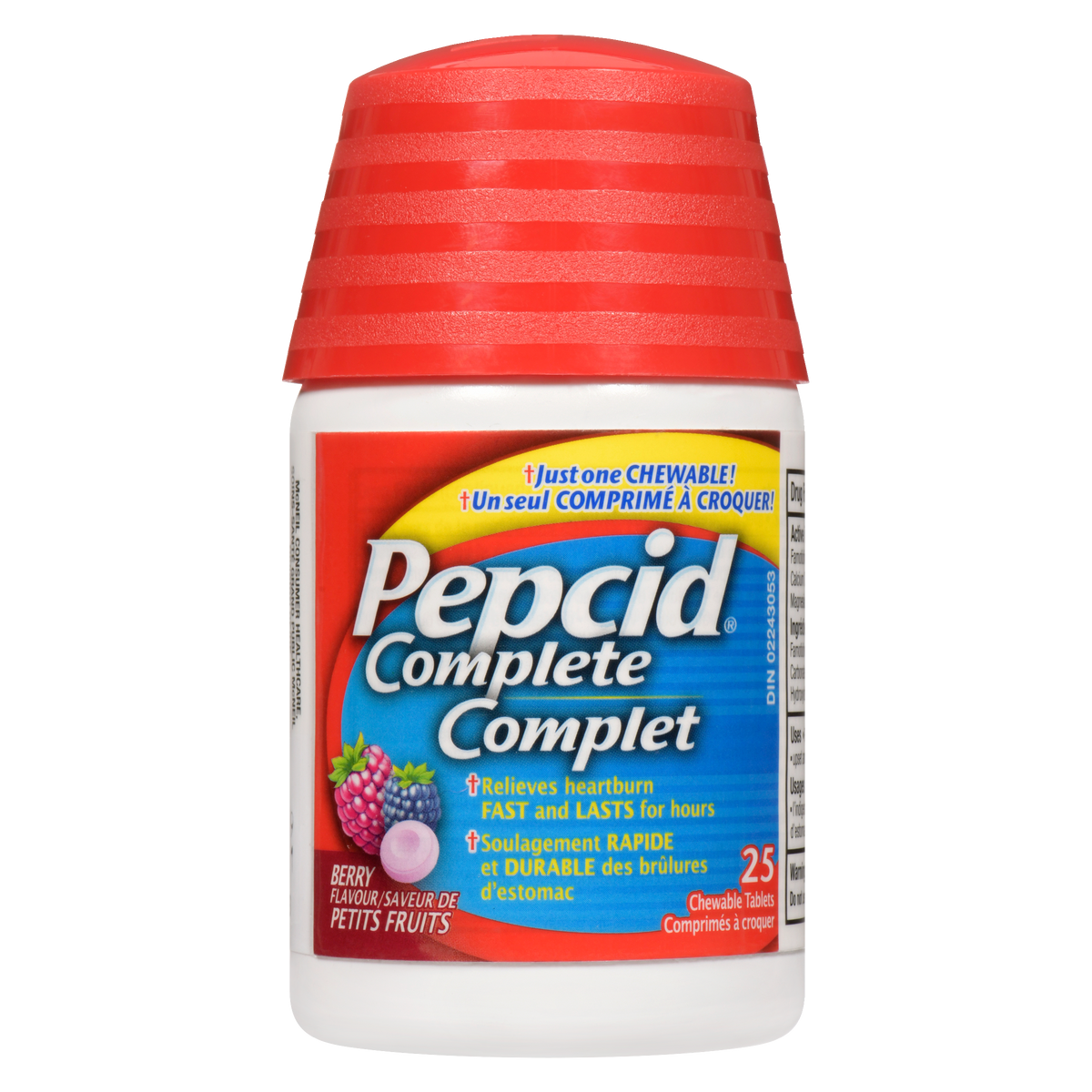 Pepcid Complete Berry Flavour Chewable Tablets, 25 Tablets